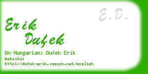 erik dufek business card
